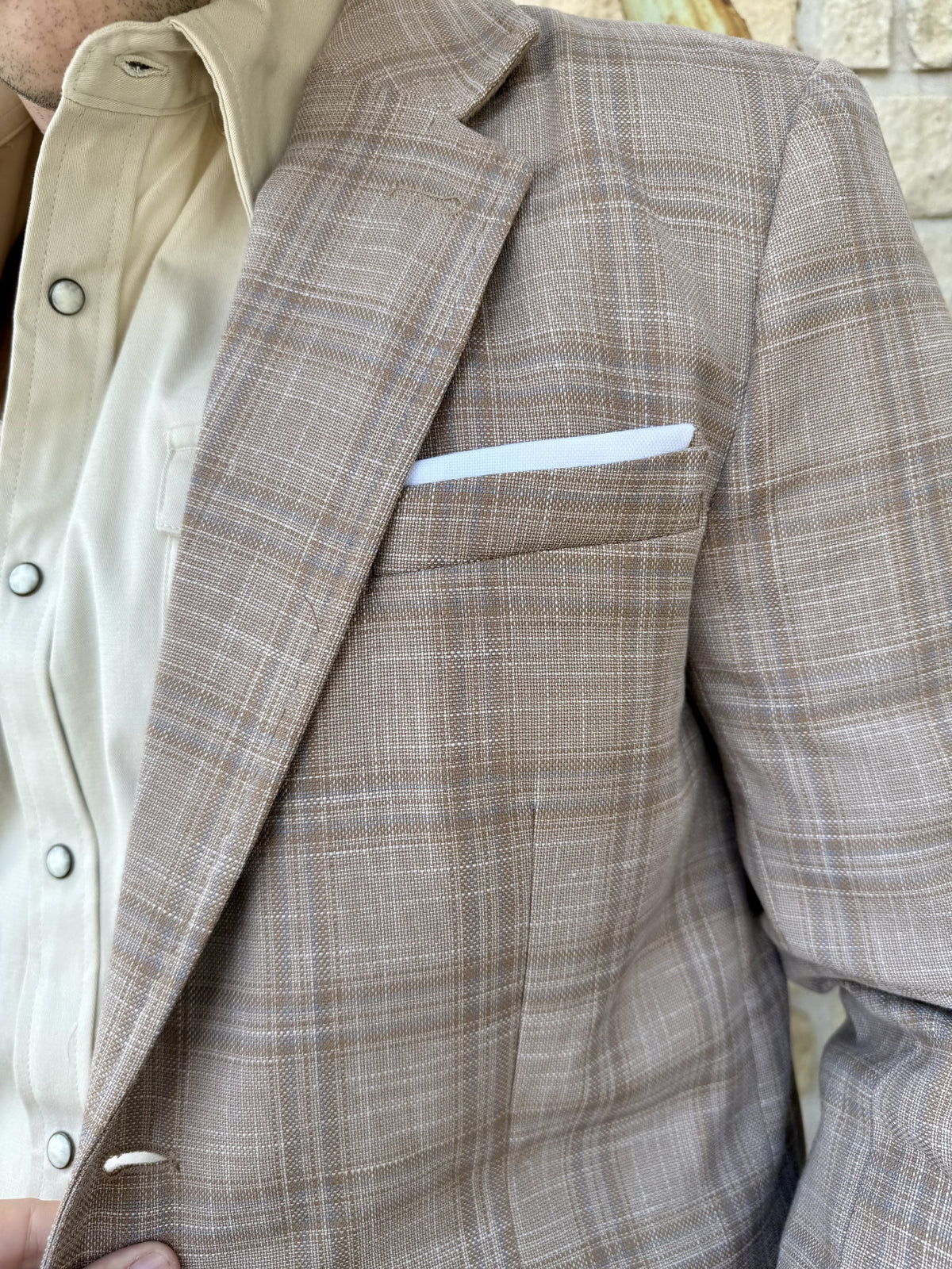Men's Tan Plaid Sport Coat