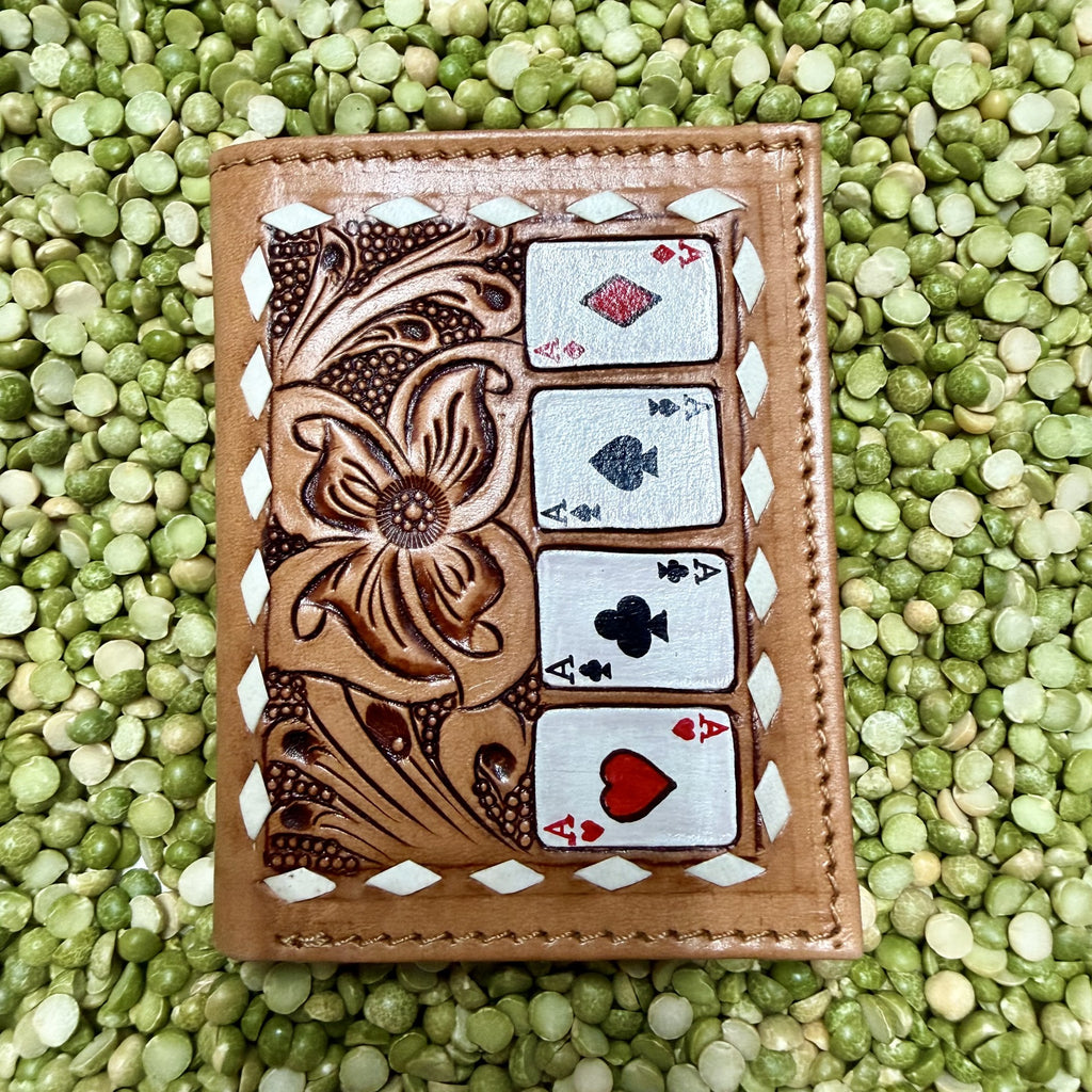 Men’s bifold wallet with poker dice design — Blair's Western Wear Marble Falls TX