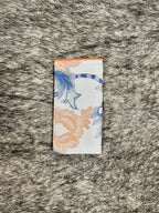 Men's White Blue Peach Floral Print Necktie
