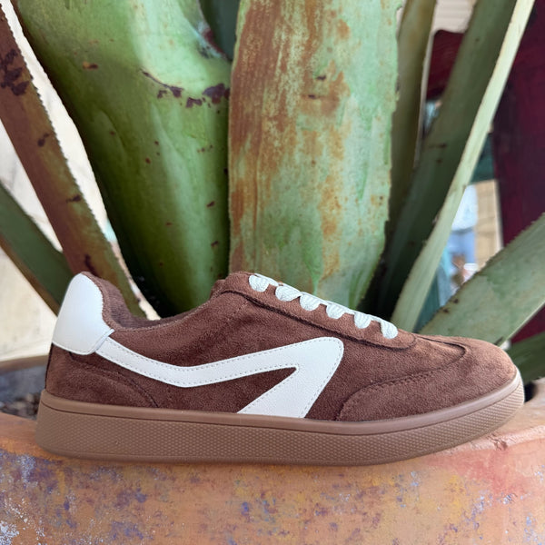 Women's Chestnut Suede Lace-Up Tennis Shoe