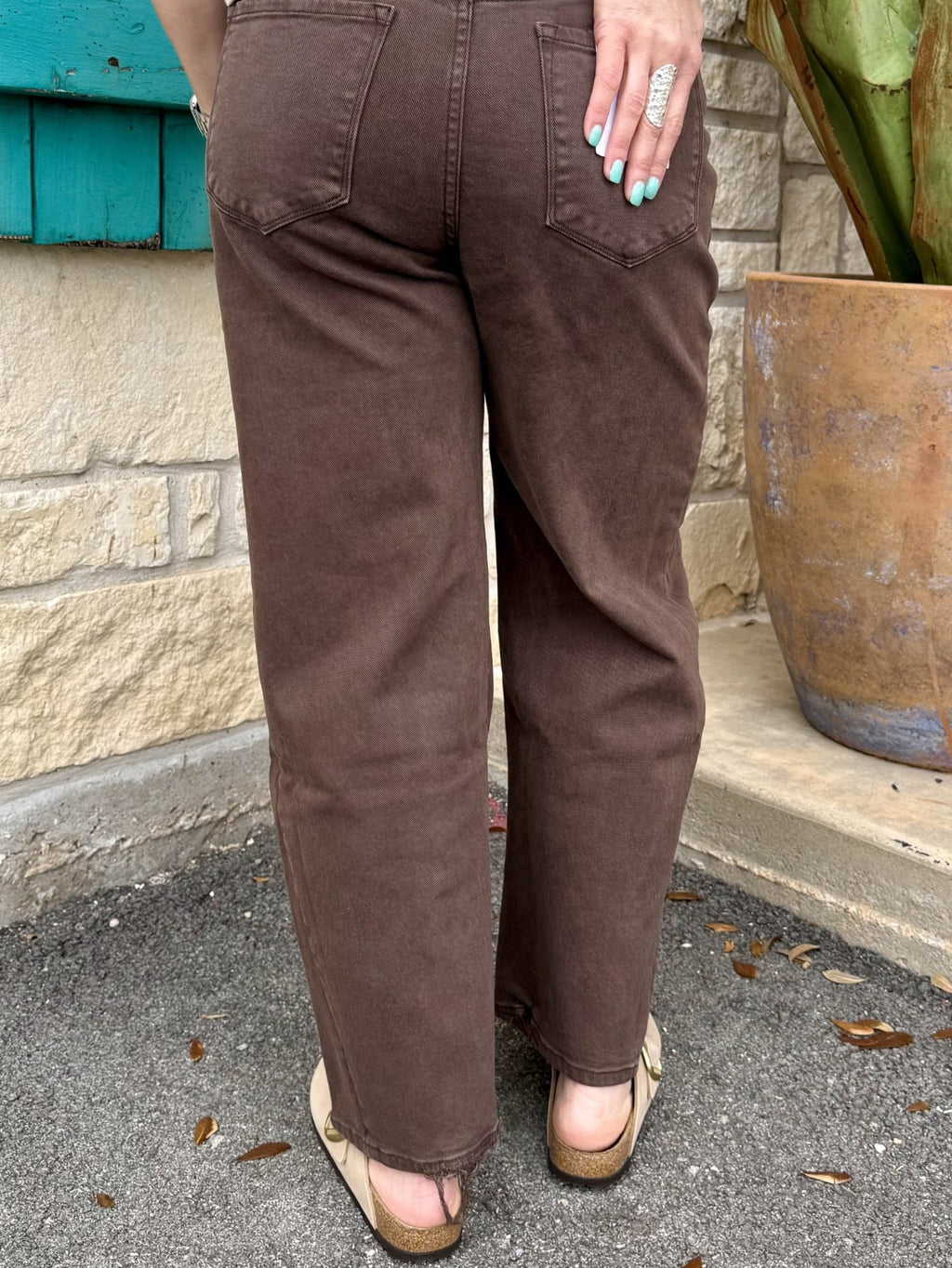Women's Chocolate Brown Barrel Fit Jean