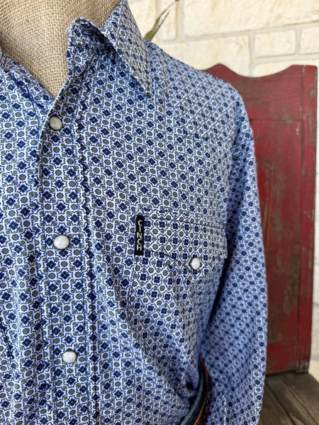 Men's Cinch Plaid Pearl Snap Long Sleeve Shirt
