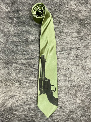 Men's Sage Pistol Print Necktie
