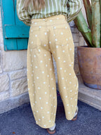 Women's Butterscotch Polka Dot Barrel Wide Leg Pants
