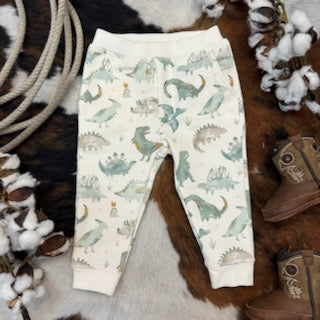 Baby's Two Piece Pajama Set in White & Green Dinosaurs - 421F2CRD - Blair's Western Wear in Marble Falls, TX 