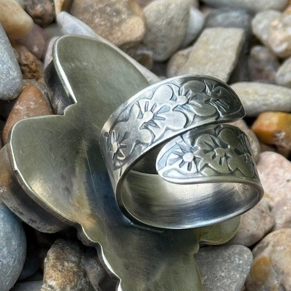 Big Cross Ring made up of 5 turquoise stones - SWCRSSTQADJ - BLAIR'S Western Wear located in Marble Falls TX