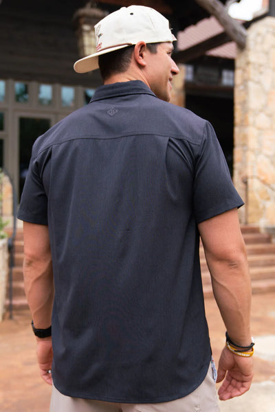 Men's Burlebo Performance Button Up in Heathered Black - 008PBUHB - BLAIR'S WESTERN WEAR MARBLE FALLS, TX