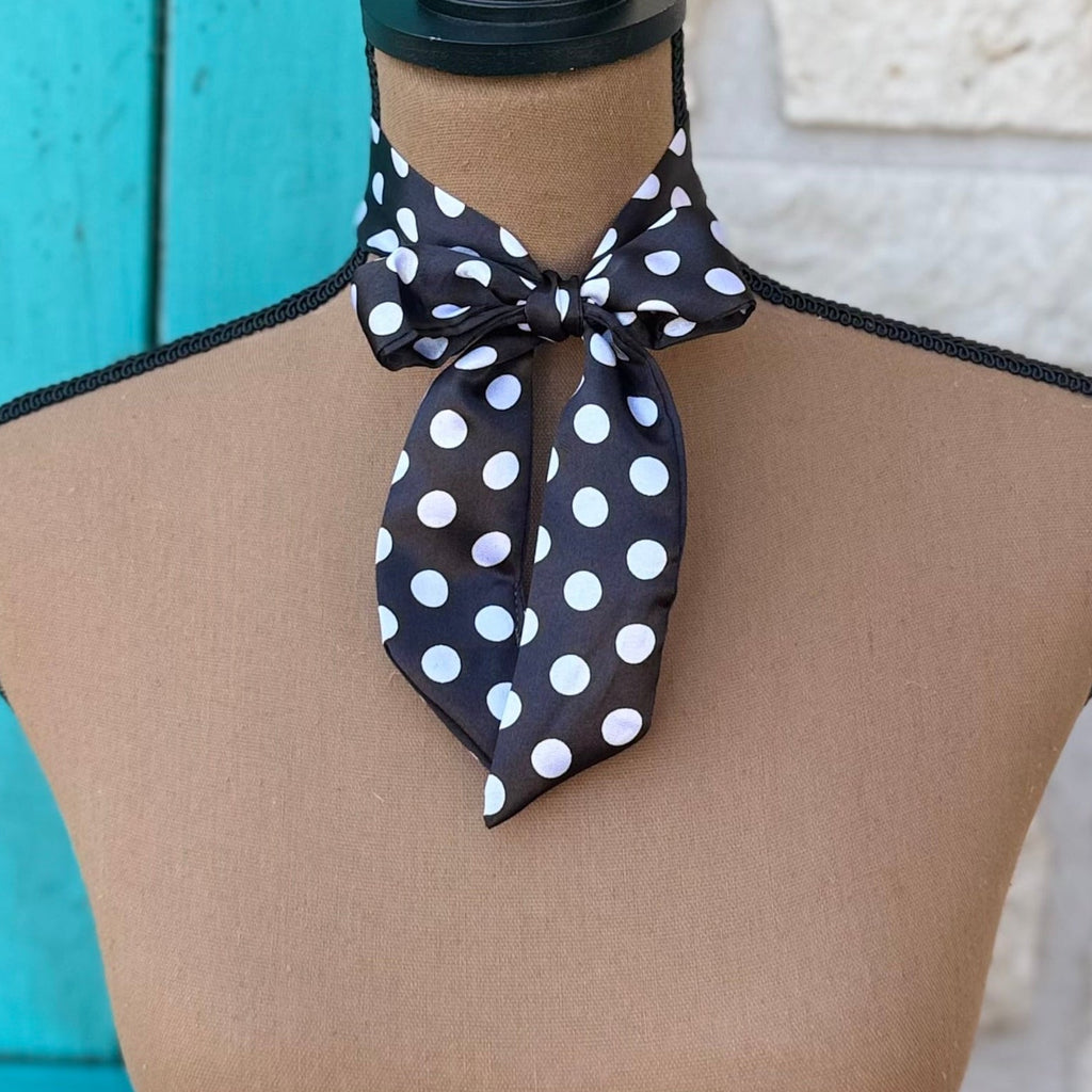 Black & White Dots Mini Twilly Wild Rag