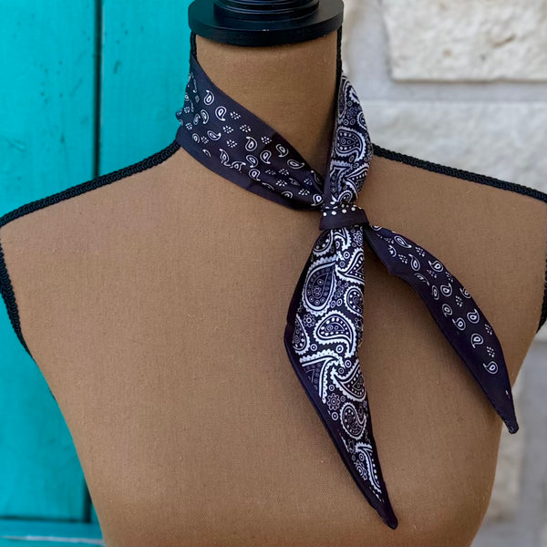 Black & White Paisley & Dots Twilly Wild Rag