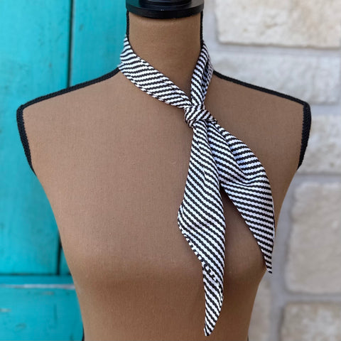Black & White Zigzag Stripes Twilly Wild Rag