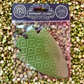 Callahan Leather air freshener arrowhead in olive, made from long-lasting fragrance-infused leather, with an embossed Western pattern for added style – AFARROWOLVMCAZT. Available at Blair's Western Wear, Marble Falls, TX.
