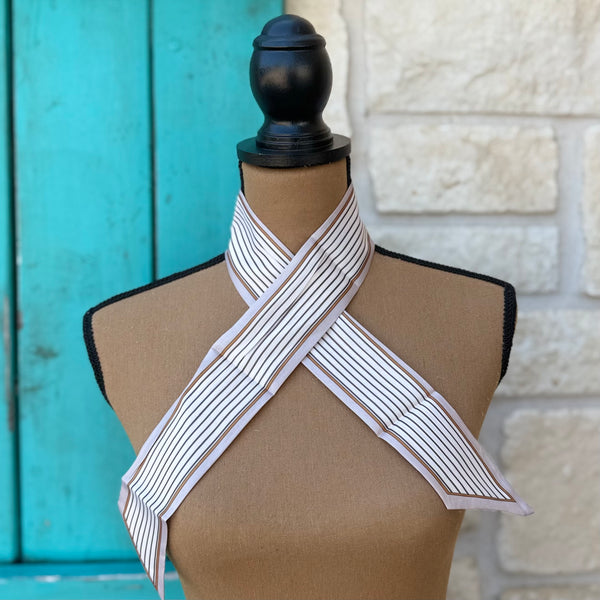 Cream & Brown Striped Twilly Wild Rag