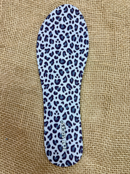 Flat Socks Foot Petal Leopard Flat Sock in black and grey, moisture-wicking to keep feet dry, with a supportive foam layer for comfort - 75168FLS00139. Available at Blair's Western Wear, Marble Falls, TX.