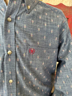 Men's Ariat Navy Long Sleeve Western Shirt