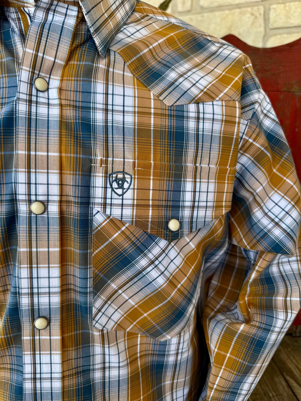 Men's Ariat Plaid Snap Long Sleeve Western Shirt