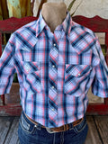 Men's Plaid Snap Short Sleeve Shirt