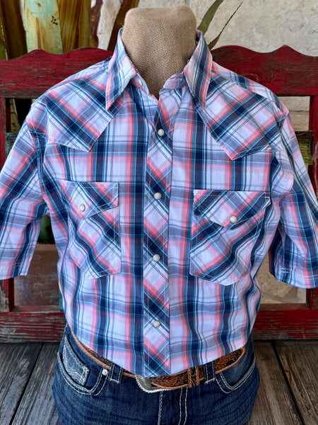 Men's Plaid Snap Short Sleeve Shirt