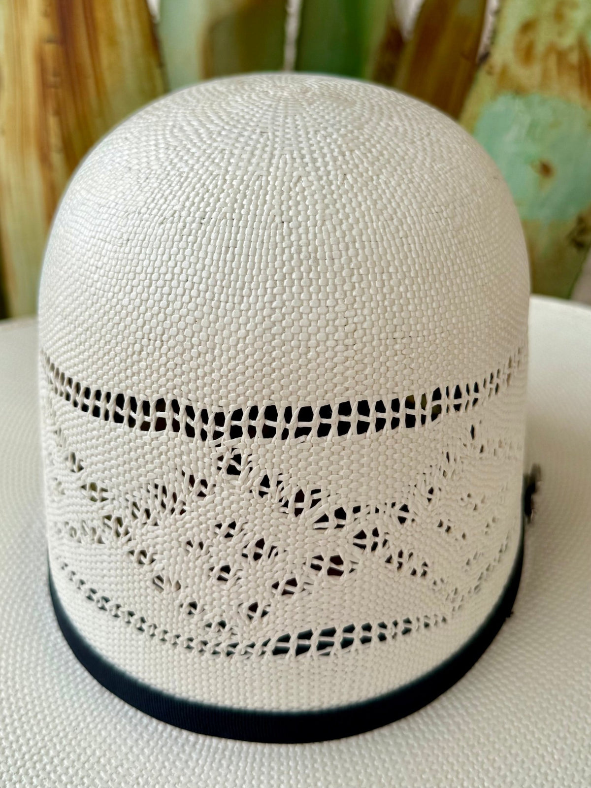 Open Crown Bangora Straw Hat