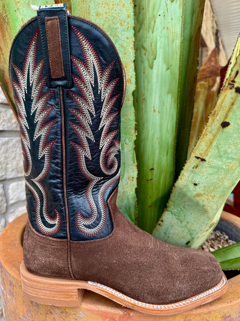Men's Roughout Wide Square Toe Western Roper Boot