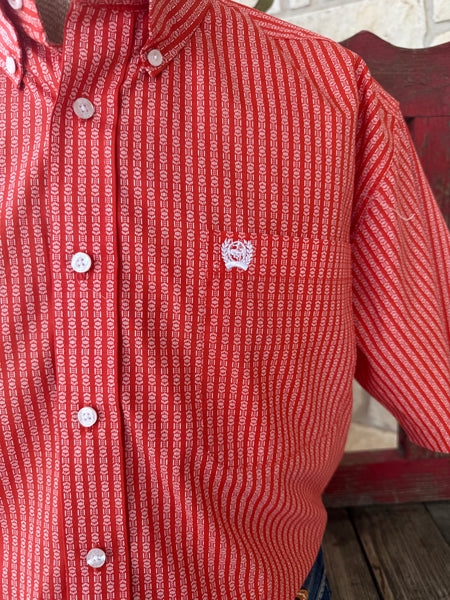 Men's Short Sleeve Print Button-Down Shirt