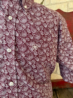 Men's Short Sleeve Paisley Button-Down Shirt