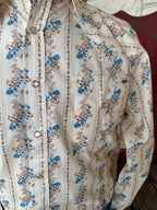 Men's Long Sleeve Floral Print Snap Shirt