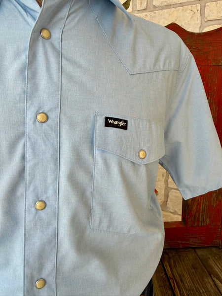 Men's Solid Snap Short Sleeve Western Shirt