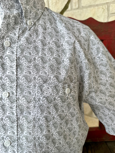 Men's Paisley Short Sleeve Button-Down Western Shirt