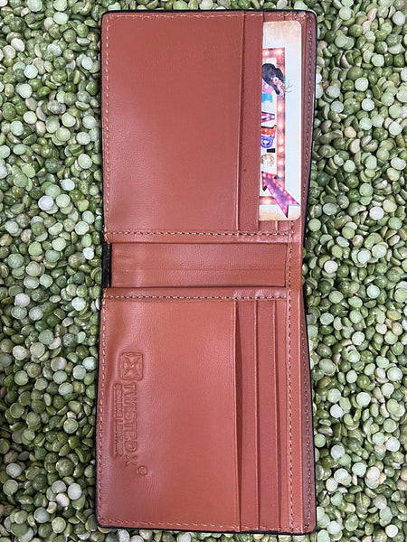 Men's Floral Tooled Full Grain Leather Bifold Wallet