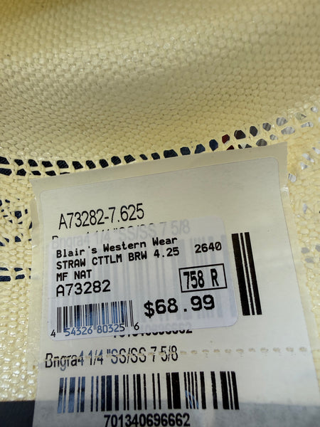 Cattleman 4.25 Vented Bangora Straw Hat