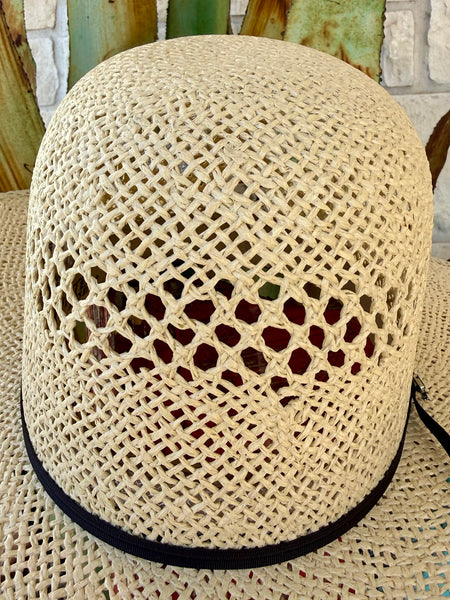 Open Crown 5" Wide Brim Jute Straw Hat