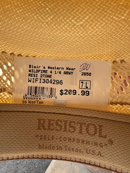 Wildfire 4.25 Two-Tone Airway Shantung Straw Hat