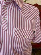 Men's Striped Pearl Snap Short Sleeve Shirt
