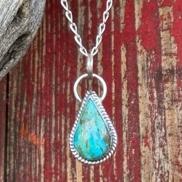 Turquoise Teardrop Necklace - T315