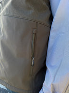 Men's Olive Softshell Full-Zip Vest
