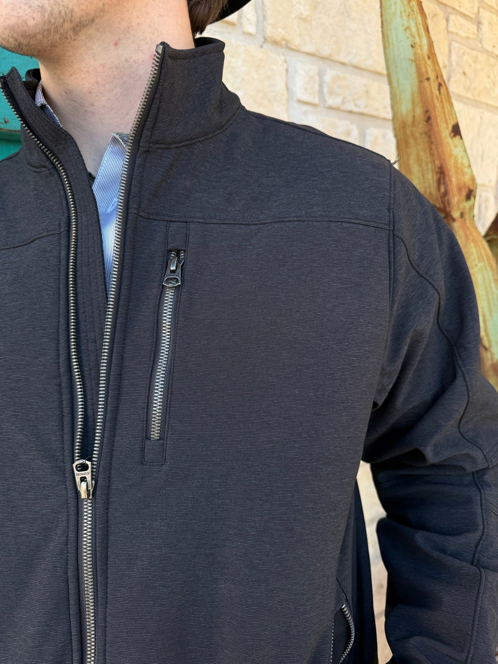 Men's Heather Black Camo Concealed Carry Jacket