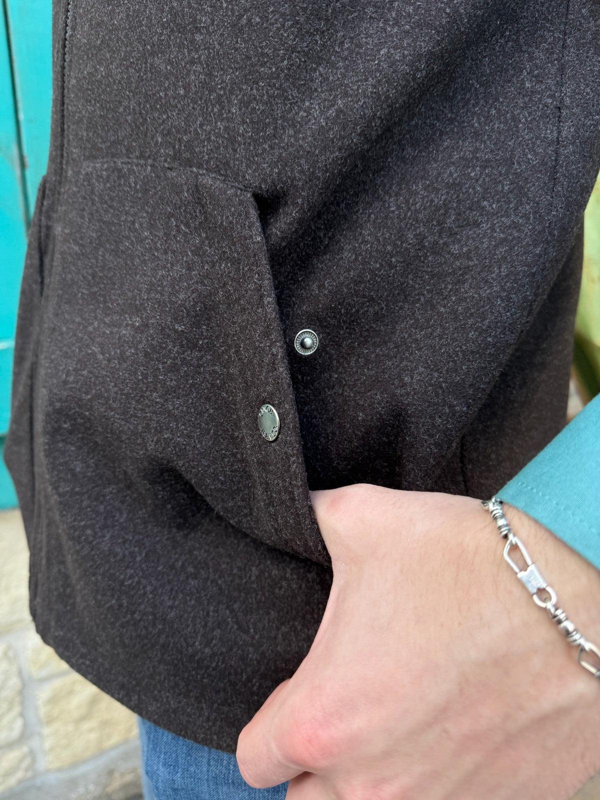 Men's Heather Brown Fleece Full-Zip Vest