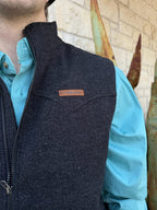 Men's Heather Black Water-Resistant Zip Vest