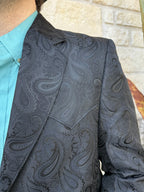 Men's Black Paisley Western Sport Coat