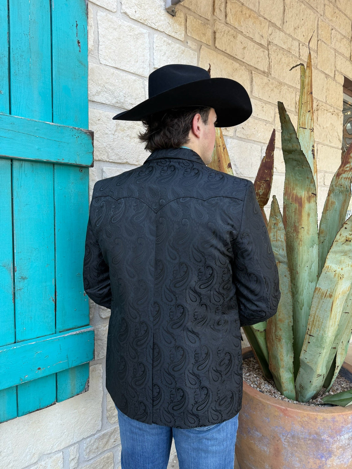 Men's Black Paisley Western Sport Coat