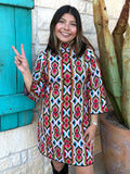 Women's Multicolor Retro Knit Dress