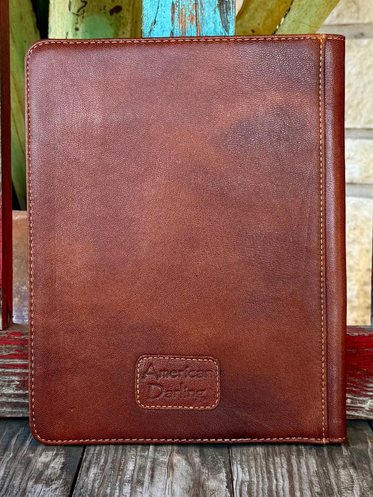 Women's Turquoise Tooled Leather Portfolio