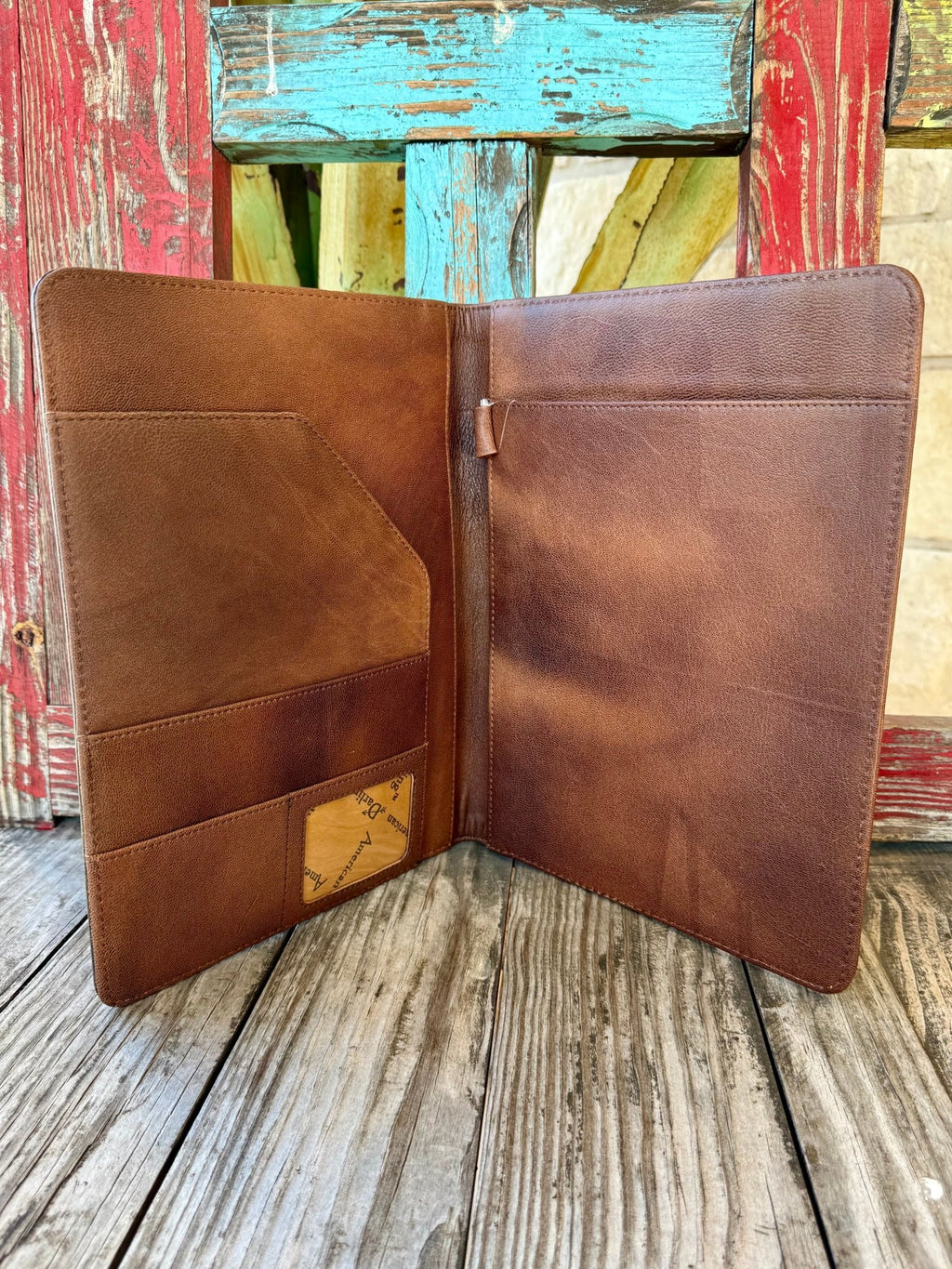 Women's Turquoise Tooled Leather Portfolio