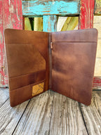 Women's Turquoise Tooled Leather Portfolio
