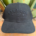Men's Stetson Black Embroidered Logo Cap