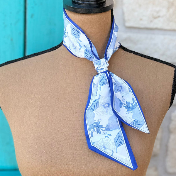 Blue Botanical Floral Twilly Wildrag