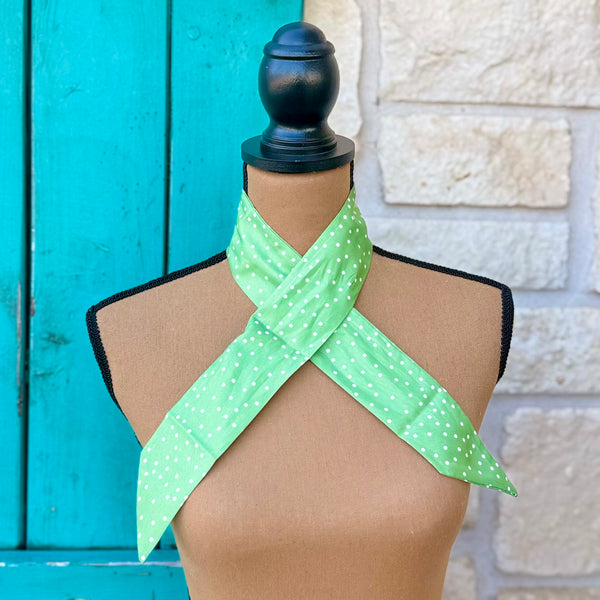 Sage Green Polka Dot Twilly Wild Rag