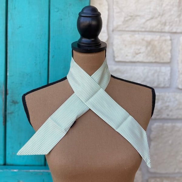 Sage Green Pinstripe Twilly Wild Rag