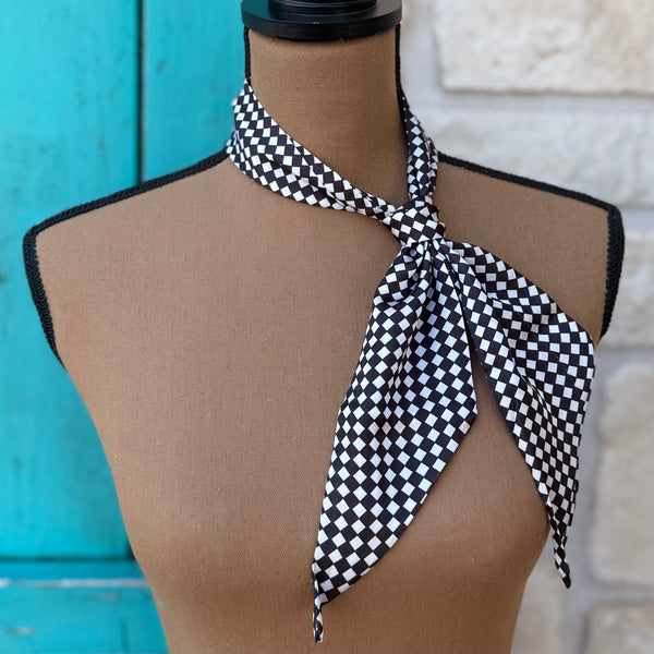 Black & White Checkered Twilly Wild Rag
