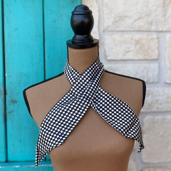 Black & White Checkered Twilly Wild Rag